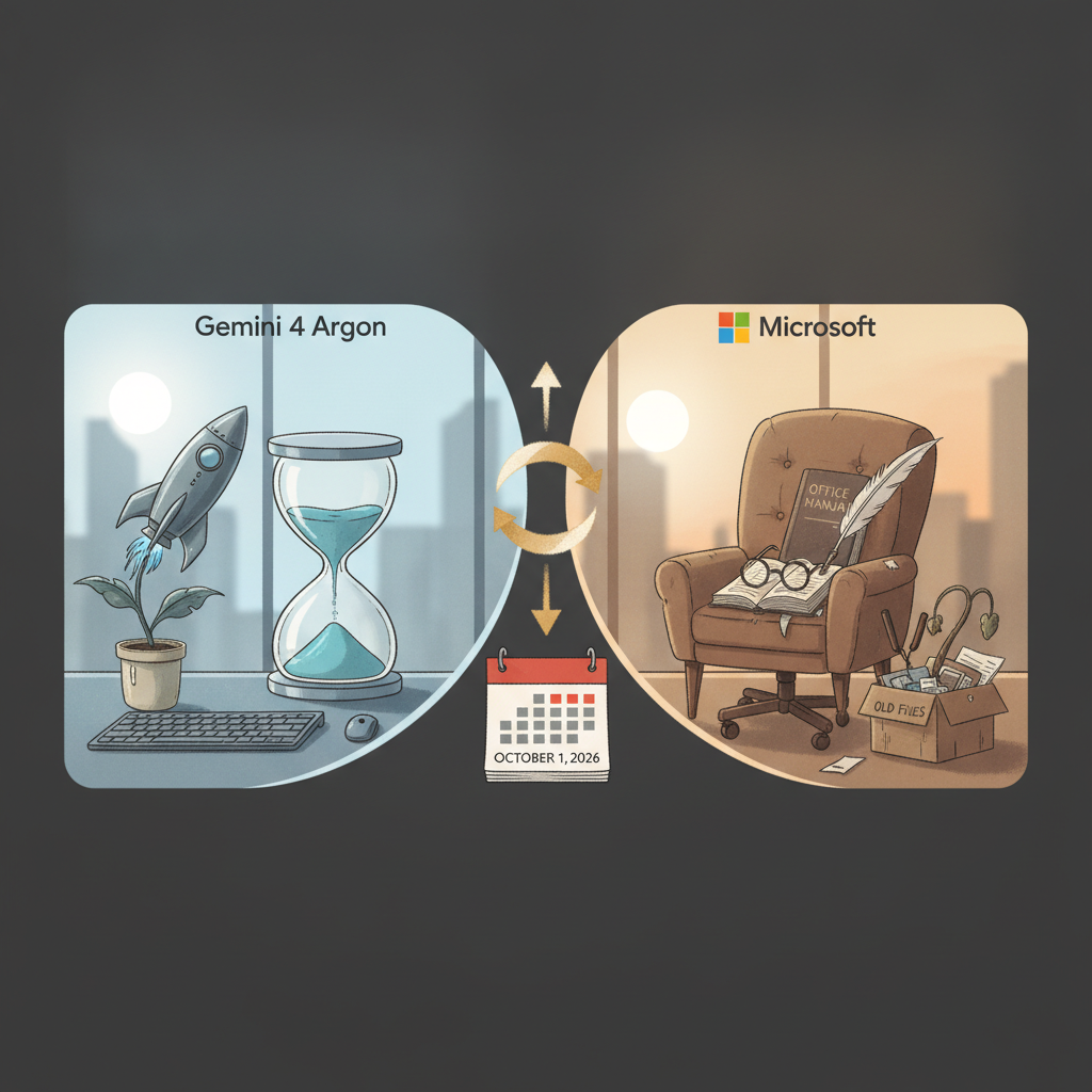 Two Companies, One Gap: Gemini 4 Argon Accelerates While Microsoft Loses Its Office Chief